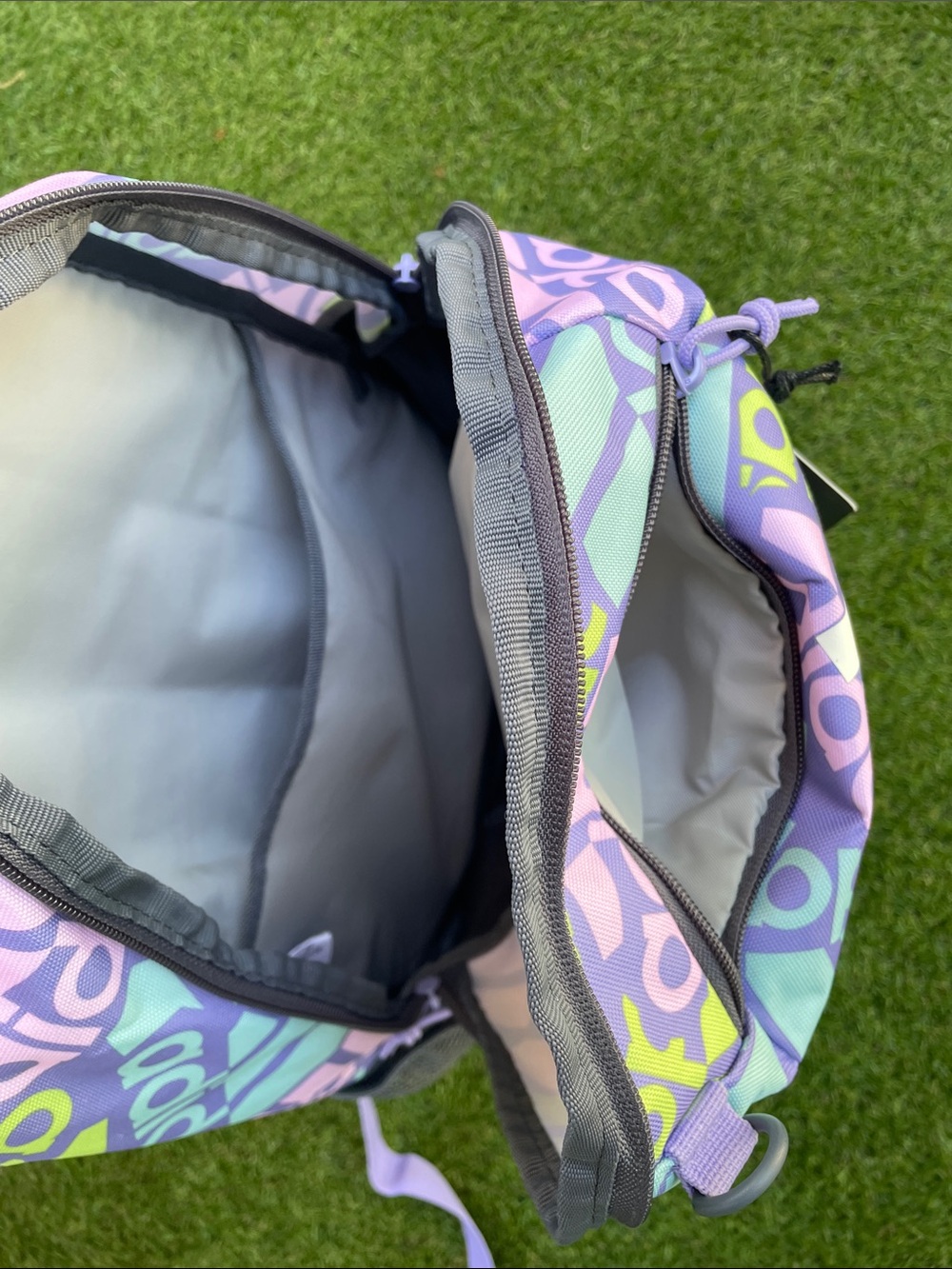 adidas Multicolor Logo Backpack in Purple, Mint & Lime - Picture 9 of 16